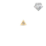 14kt Gold Threadless - Bezel Triangle Attachment - Lab Grown Diamond