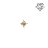 14kt Gold Threadless - Isotoxal Star w Diamond - Lab Grown Diamond
