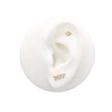 14kt Gold Threadless - Triplet Jeweled Spike