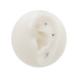 White 14kt Gold Threadless Jewel Sword