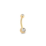 24kt Gold PVD Titanium Internally Threaded Bezel Set - Mini Navel