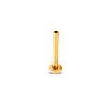 24kt Gold PVD Titanium Internally Threaded Labret Pin