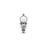 Internally Threaded 2 Jewel Cluster Crystals And Opal Attachment