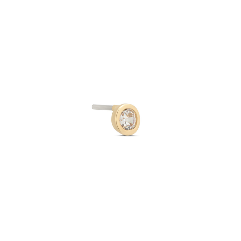 14kt Gold Threadless - Bezel Round Attachment