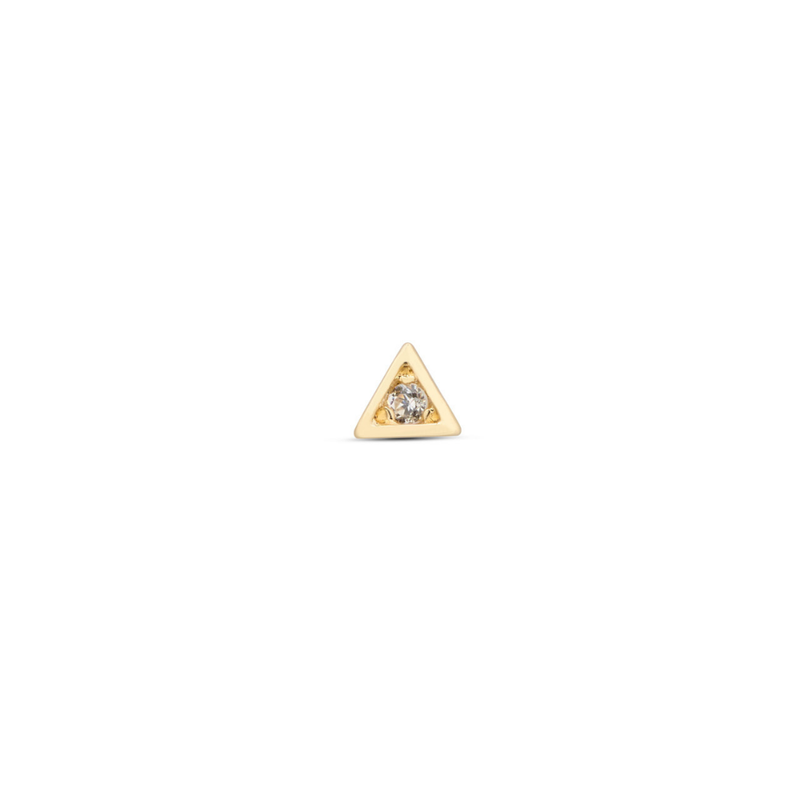 14kt Gold Threadless - Bezel Triangle Attachment - Lab Grown Diamond