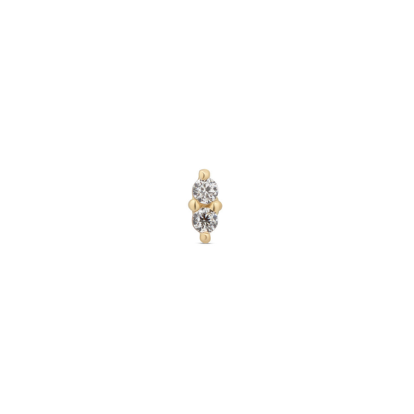 14kt Gold Threadless - 2 Stone Prong Set 1.2mm Attachment