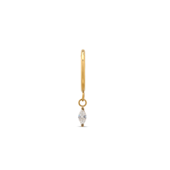 24kt Gold PVD Titanium Hinged Ring w Marquise Dangle