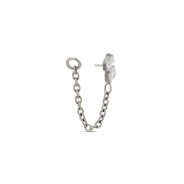 Threadless Duo Marquise w Chain Attachment