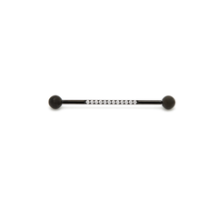 Black PVD Titanium Internally Threaded Jeweled Straight Barbell