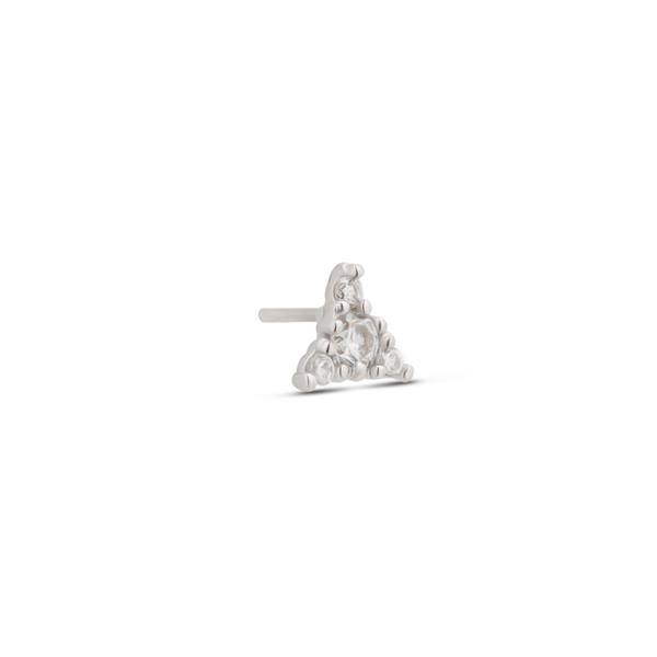 14kt White Gold Threadless - Jeweled Triangle Attachment