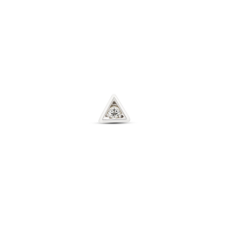 14kt White Gold Threadless - Bezel Triangle Attachment