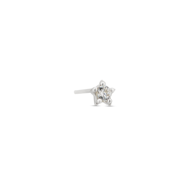 14kt White Gold Threadless - Star w CZ Attachment