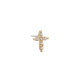 14kt Gold Threadless - Jeweled Cross Attachment