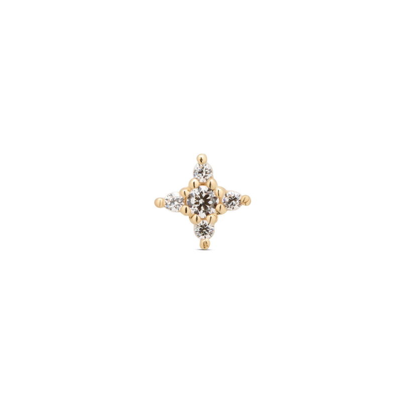 14kt Gold Threadless - Twinkle Star Attachment - Lab Grown Diamond