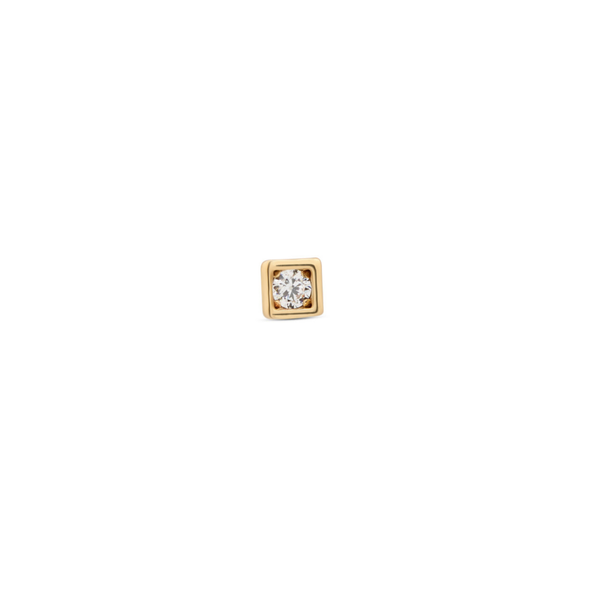 14kt Gold Threadless - Bezel Square Attachment