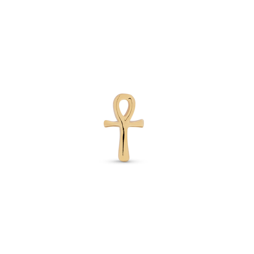 14kt Gold Threadless - Ankh – Trident - Fine Body Jewelry