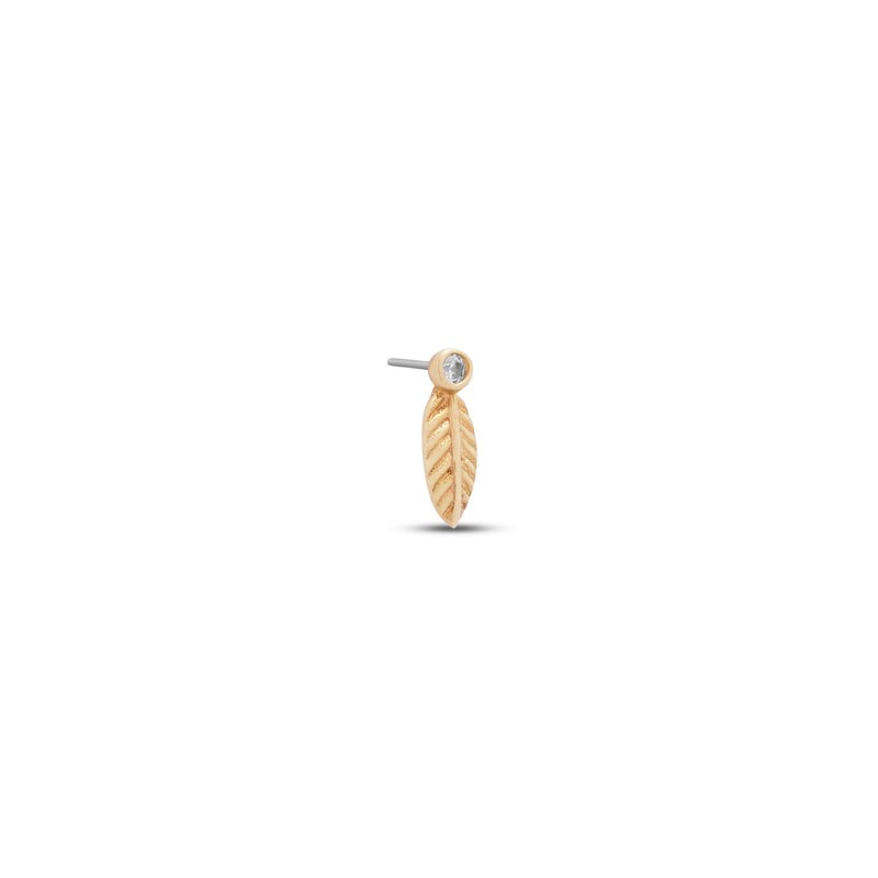 14kt Gold Threadless - Feather