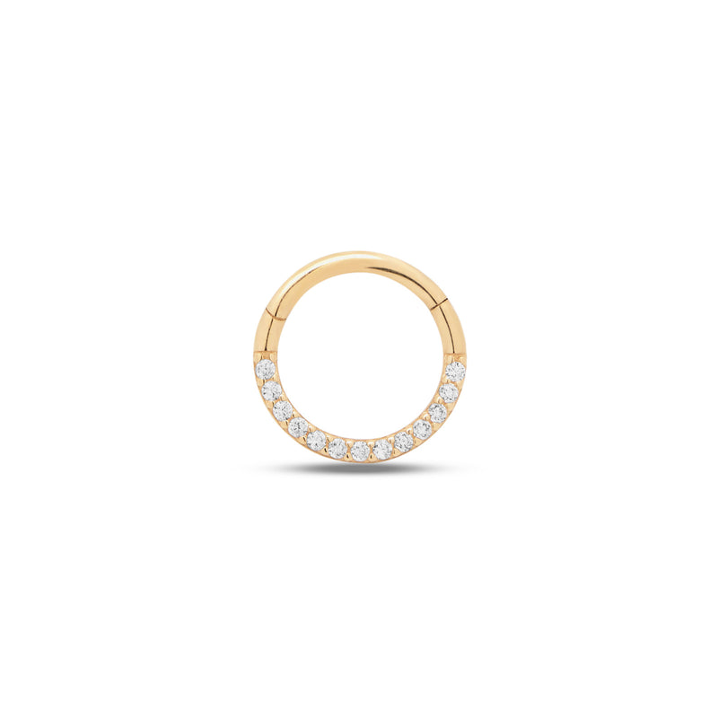14kt Gold Front Facing Jewel Hinge Ring