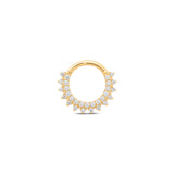 14kt Gold Paved Hinge Ring with Paved Prong Set