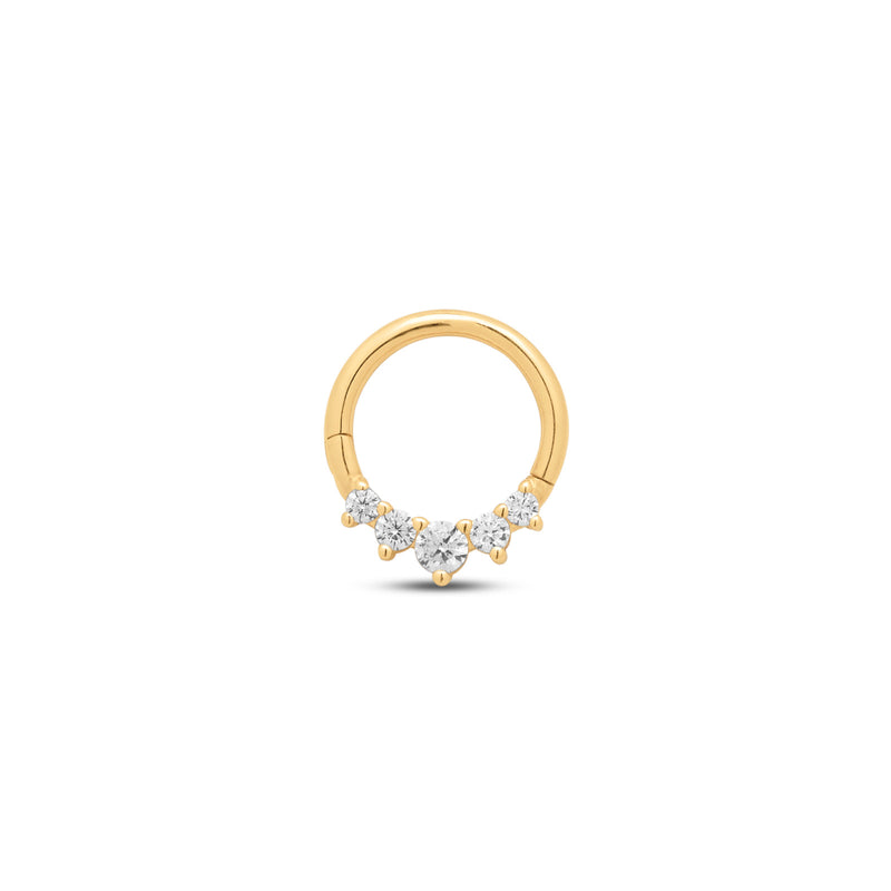 14kt Gold Hinge Ring 5 Prong Set Jewel