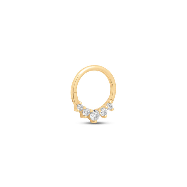 14kt Gold Hinge Ring 5 Prong Set Jewel