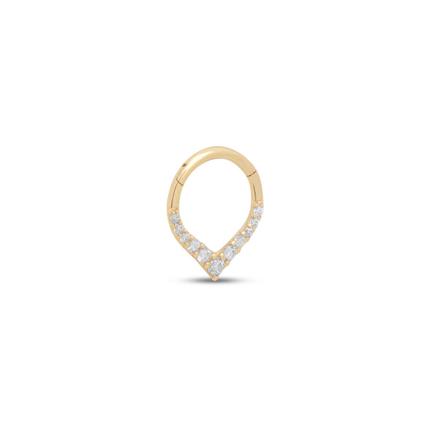 14kt Gold Pave Hinged Tear