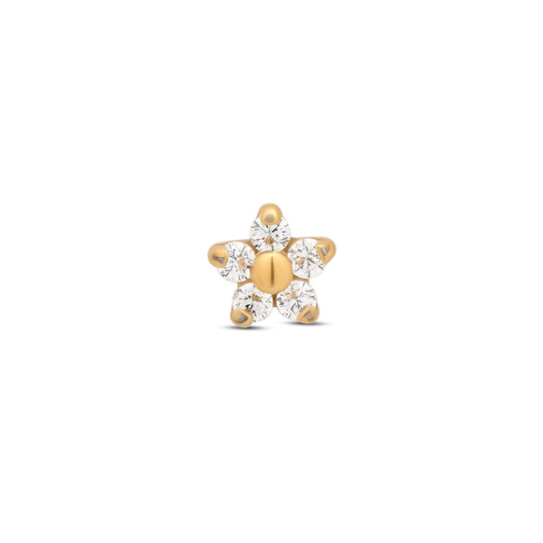 24kt Gold PVD Titanium Small Jeweled Flower Attachment