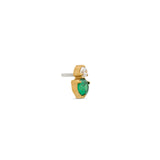 24kt Gold PVD Titanium Threadless Emerald Duo Round Stones Attachment