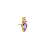 24kt Gold PVD Titanium Threadless Amethyst Drop w LP Tear Attachment