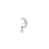 14kt White Gold Threadless - Dangle Moon Attachment