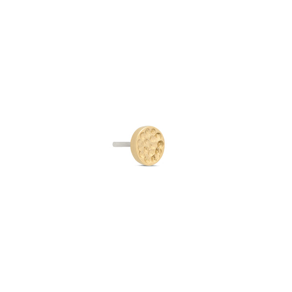 14kt Gold Threadless - Hammer Disk