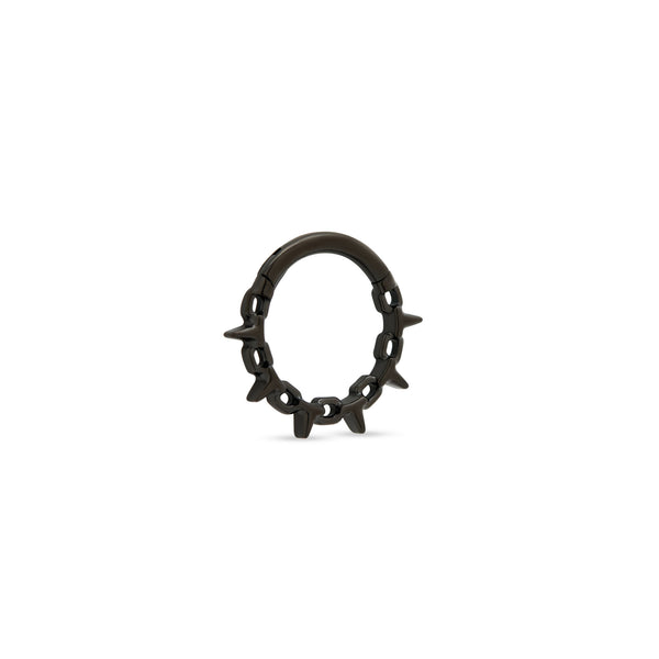 Black PVD Titanium Barbed Wire Hinged Ring