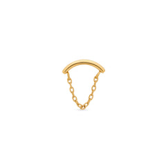 24kt Gold PVD Titanium Threadless Curved with Chain Attachment