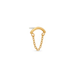 24kt Gold PVD Titanium Threadless Curved with Chain Attachment