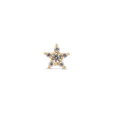 14kt Gold Threadless - Jeweled Star Attachment - Lab Grown Diamond