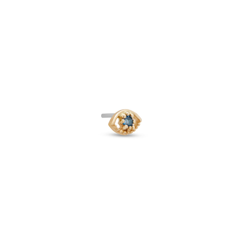 14kt Gold Threadless - Eye With Blue Crystal
