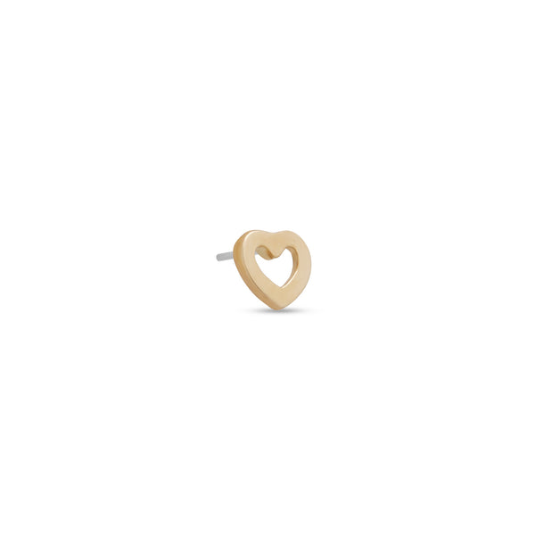 14kt Gold Threadless - Hollow Heart