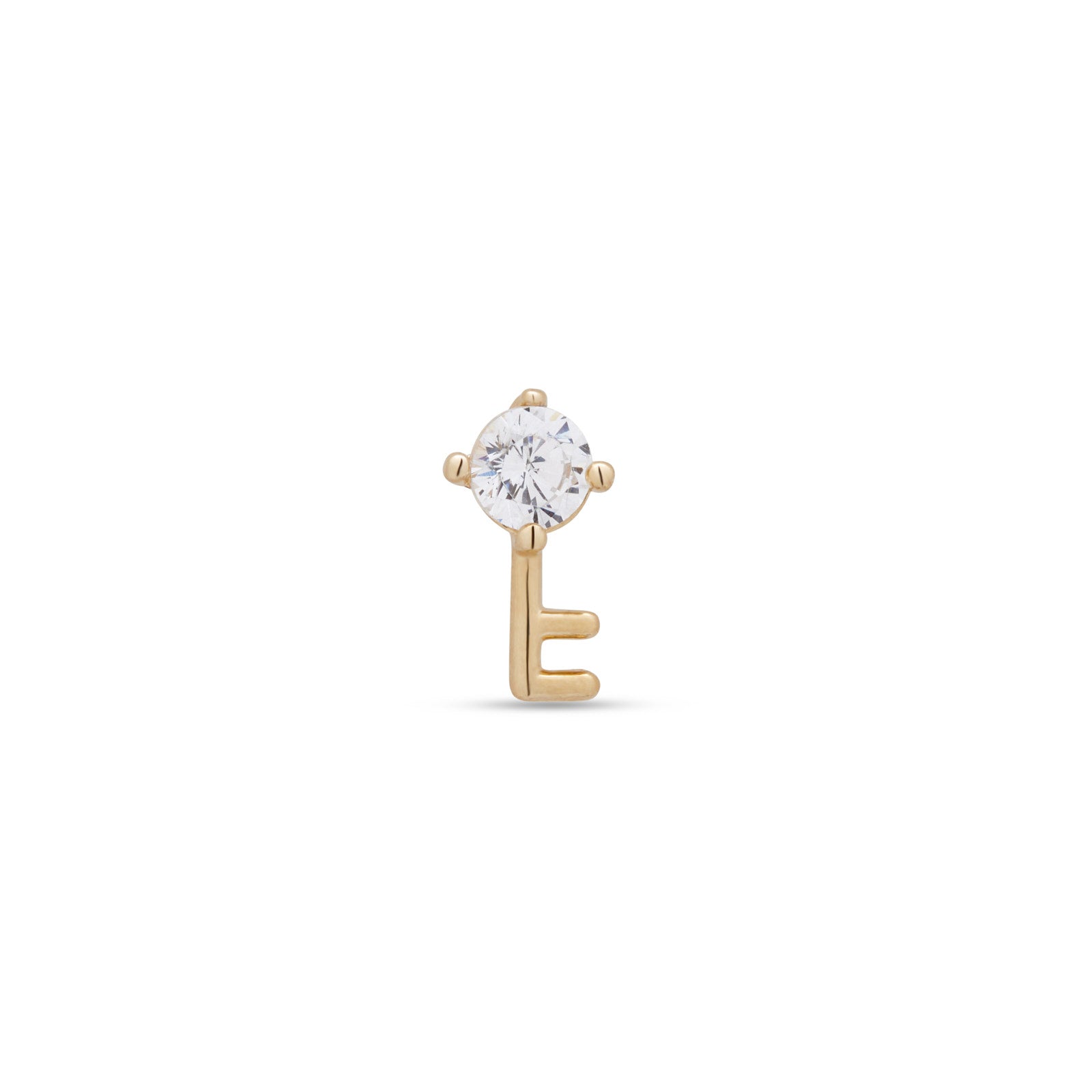Threadless With Key Aircraft 14kt Gold Threadless - Jewel Key – Trident - Fine Body Jewelry
