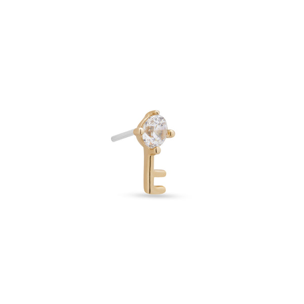 14kt Gold Threadless - Jewel Key