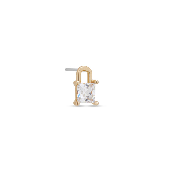 14kt Gold Threadless - Jewel Lock