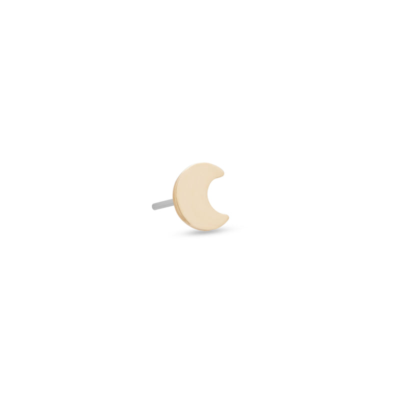 14kt Gold Threadless - Flat Moon