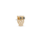 14kt Gold Threadless - Owl With Jewel Eyes