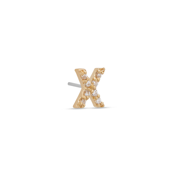 14kt Gold Threadless - Jewel X