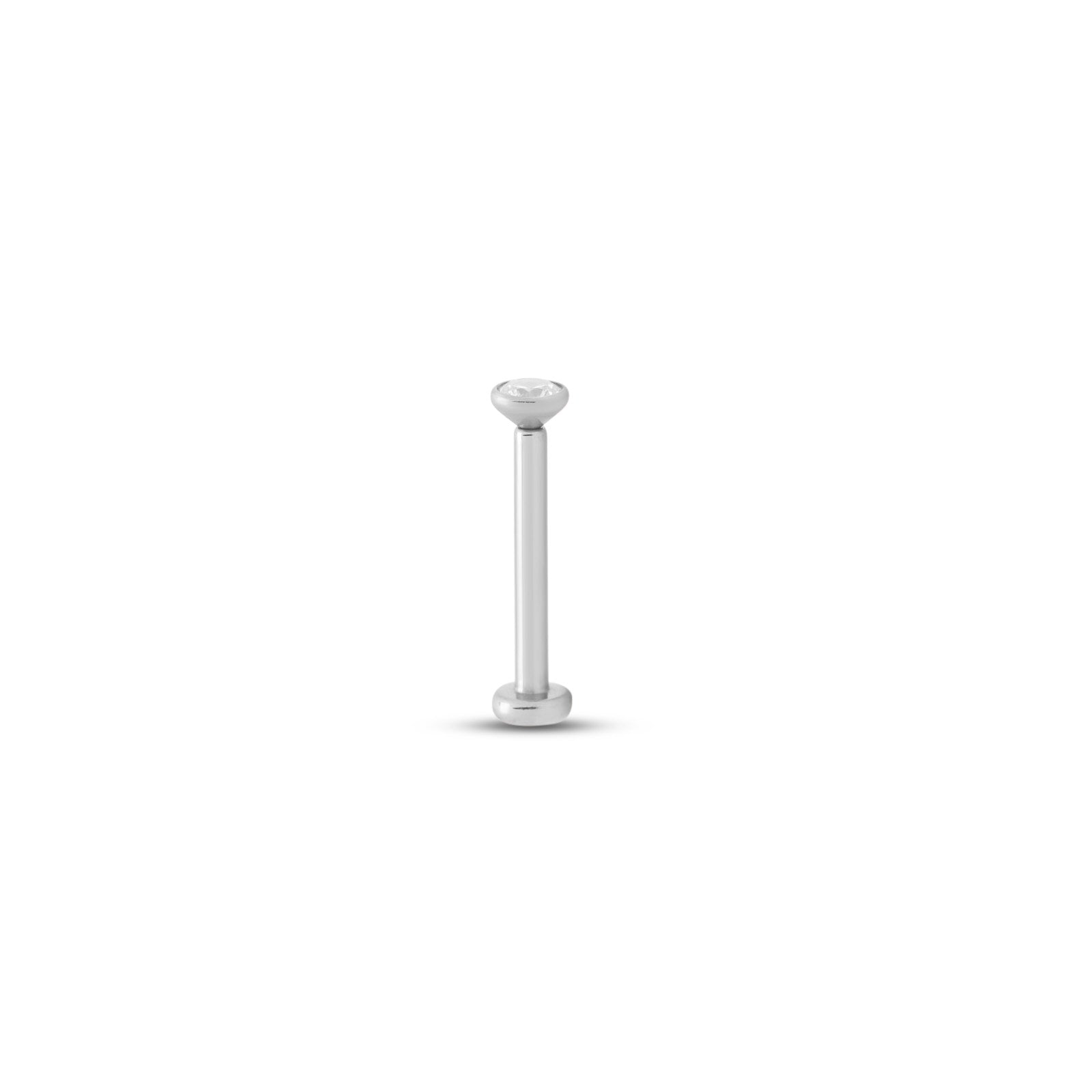 Threaded Nose Set Internally Threaded Nose Labret - Bezel Set – Trident - Fine Body Jewelry