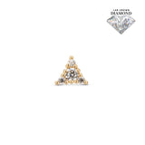 14kt Gold Threadless - Jeweled Triangle Attachment - Lab Grown Diamond