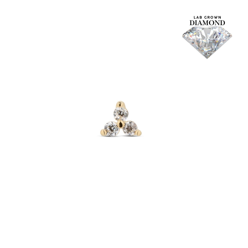 14kt Gold Threadless - Trio Mini Attachment - Lab Grown Diamond