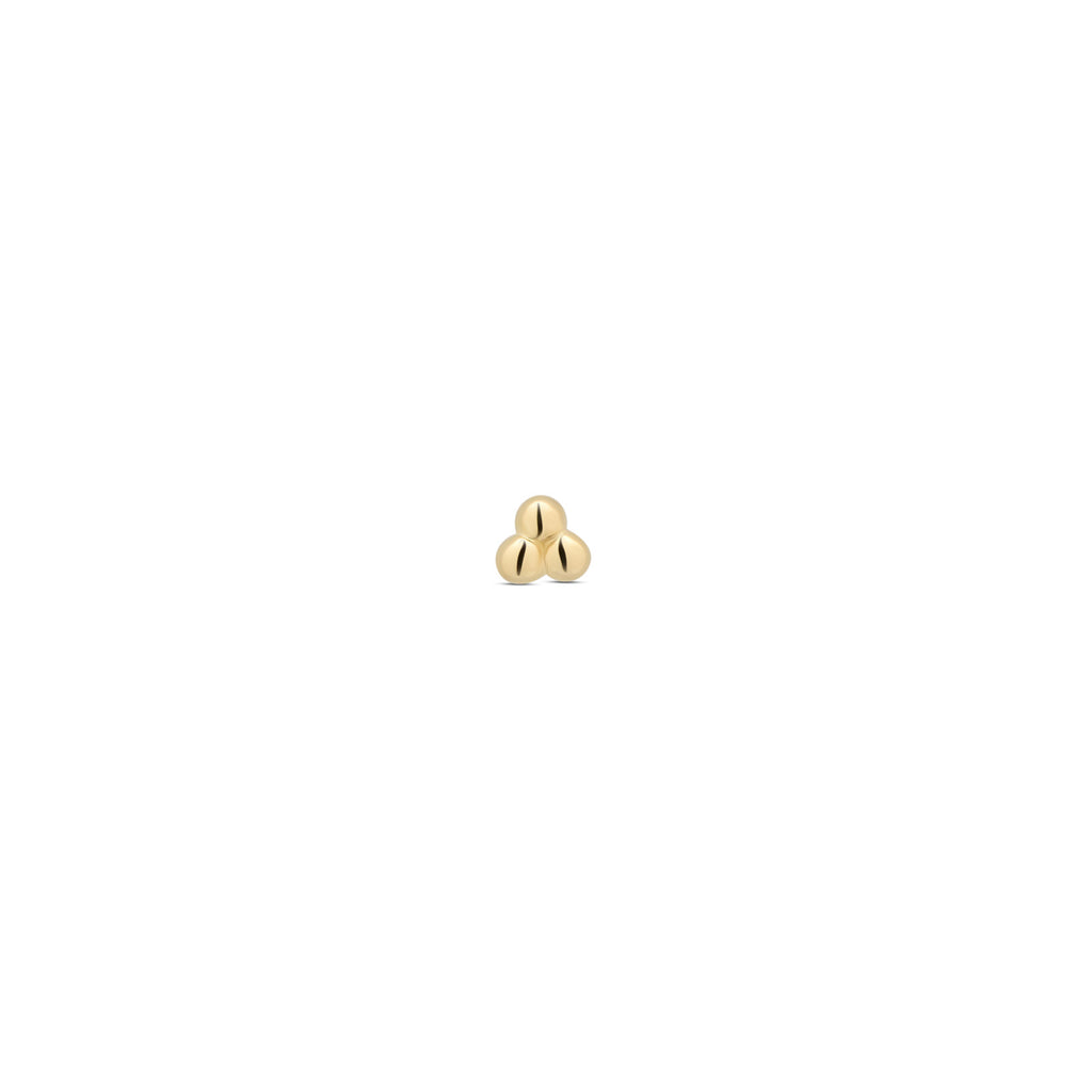 14kt Gold Threadless - 3 Ball – Trident - Fine Body Jewelry