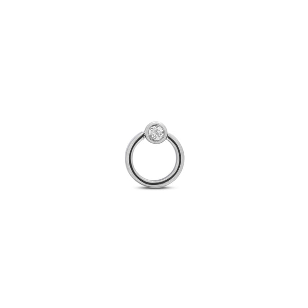 Threadless Titanium Ring With 2.5mm Jewel Attachment