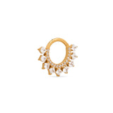 24kt Gold PVD Titanium Diamond Cluster Jeweled Hinged Ring