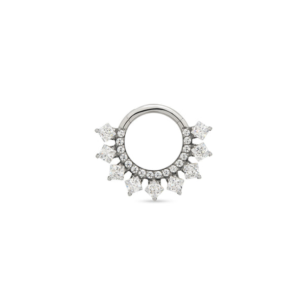 Diamond Cluster Jeweled Hinged Ring